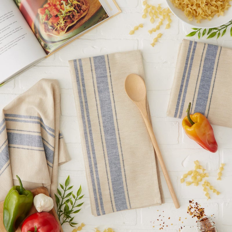 DII French Stripe Dishtowels, Kitchen Collection, 20 x 30 (Set of 3), Nautical Blue - Image 4